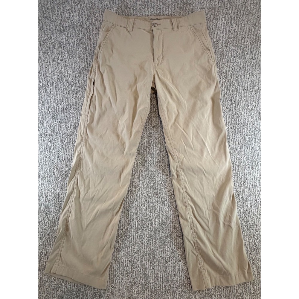 Eddie Bauer Travex Pants Mens 32x30* Khaki Tan Nylon‎ Stretch Hiking Outdoor